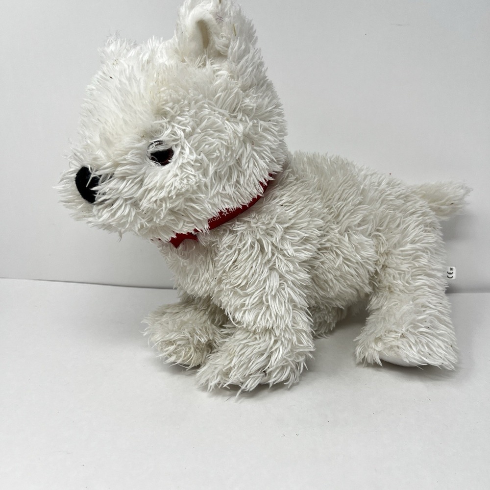 American Girl Coconut Chip Dog Plush 7 Inch White Westie Terrier Red Collar